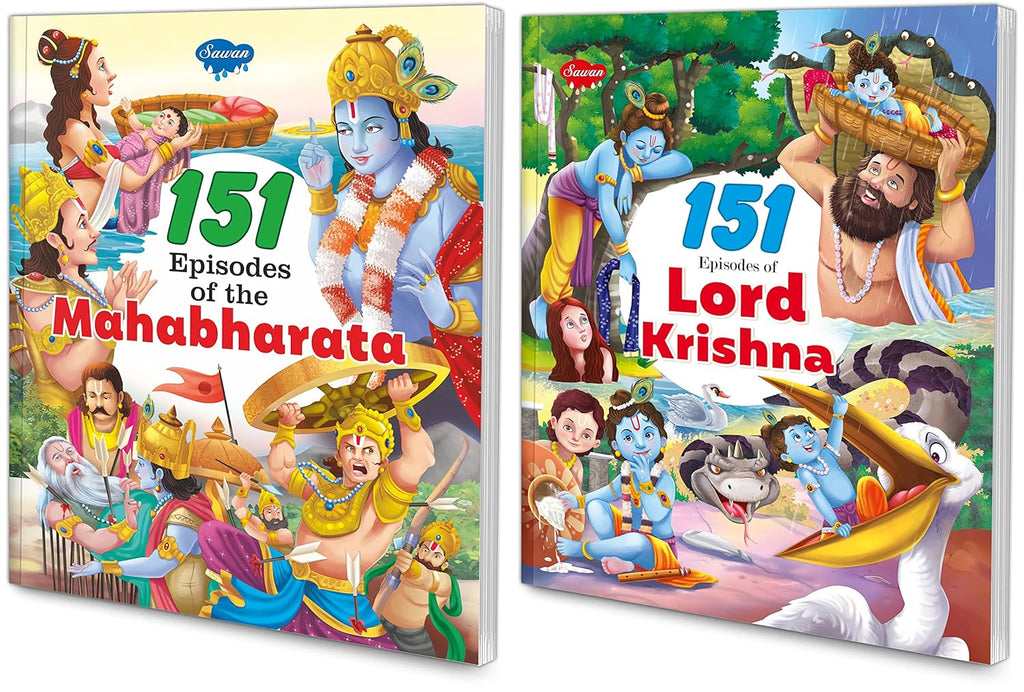 Juego de 2 - Historias de Mahabharata y Krishna