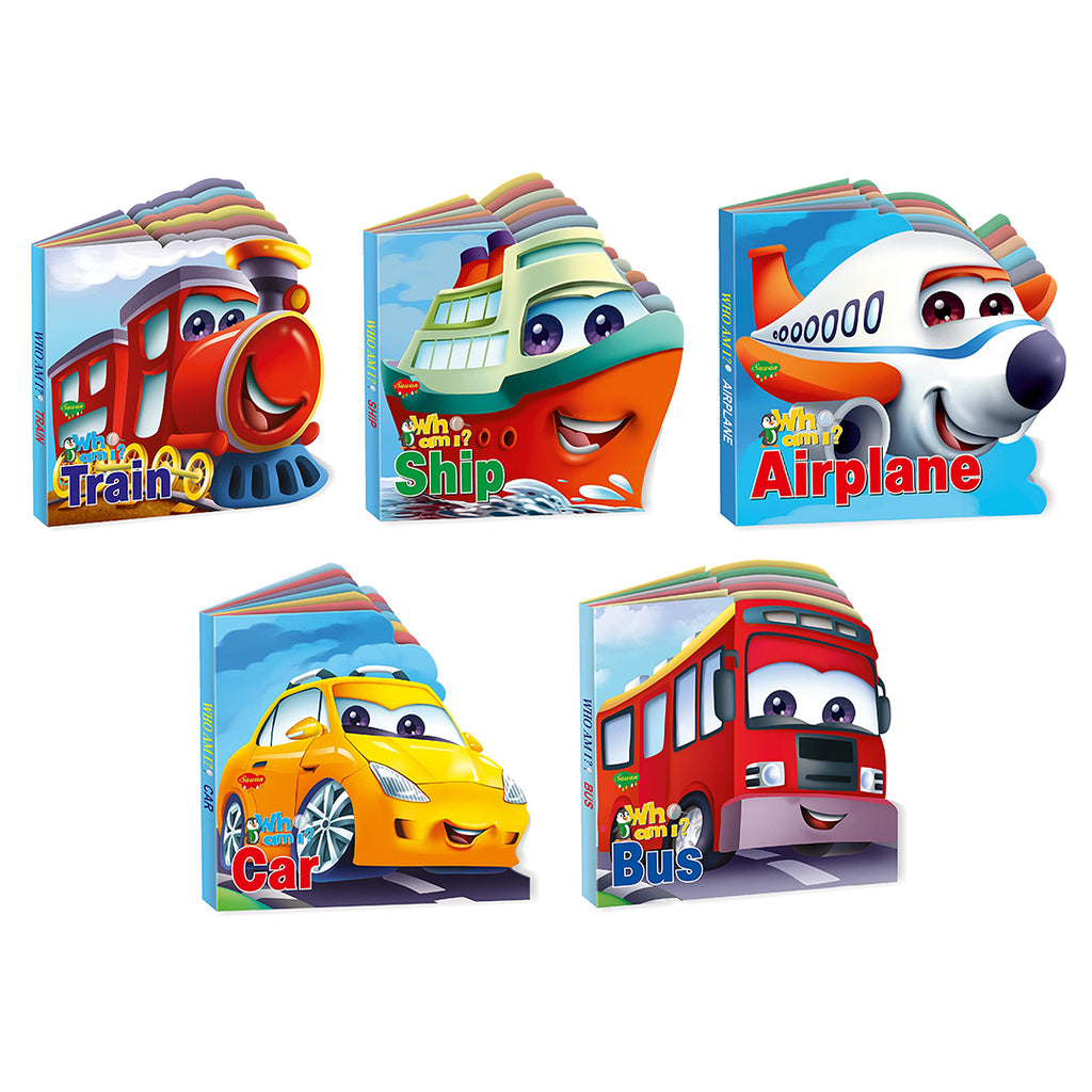 Learn About Transport | Who Am I Die-Cut Shape Board-Books | Pack of 5 Books