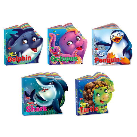 Learn About Water Animals | Who Am I Die-Cut Shape Board-Books | Pack of 5 Books - SapienKid™