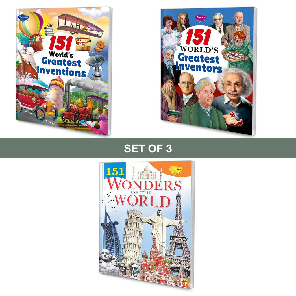 Set of 3 - Greatest Inventors, Inventions & Wonders of World - SapienKid™