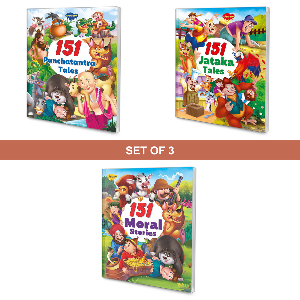 Set of 3 - Panchatantras, Jataka & Moral Stories - SapienKid™